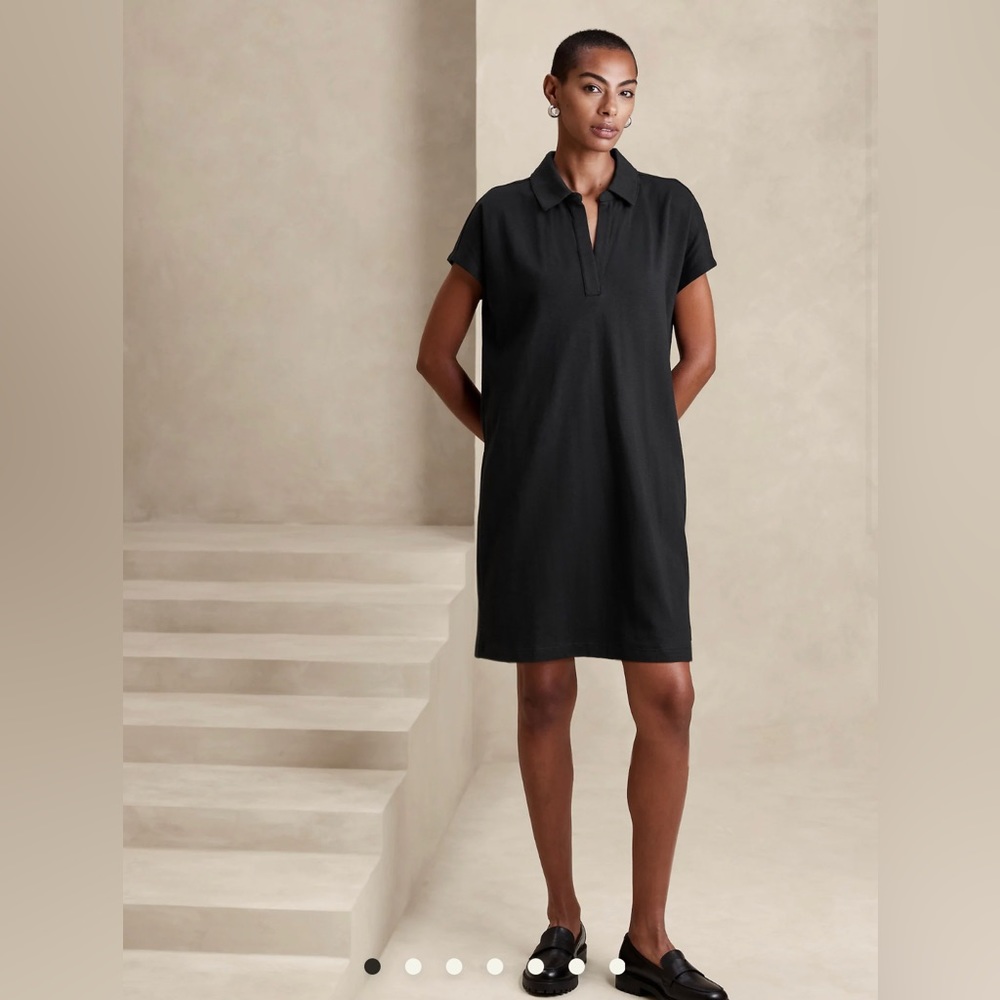 NWT - Navy blue collared knit mini dress